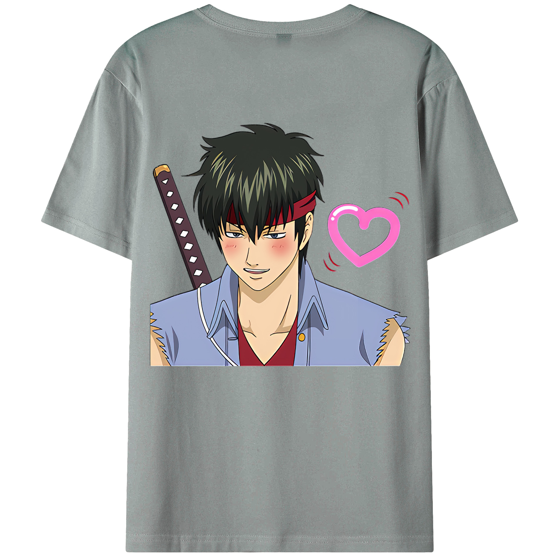 （画像用） ぎんたま 坂田銀時（さかたぎんとき） 神楽 志村新八（しむら しんぱち） GINTAMA Sakata Gintoki Kagura Shimura Shinpachi 綿100％ メンズ半袖Tシャツ（バックプリント） 通気性